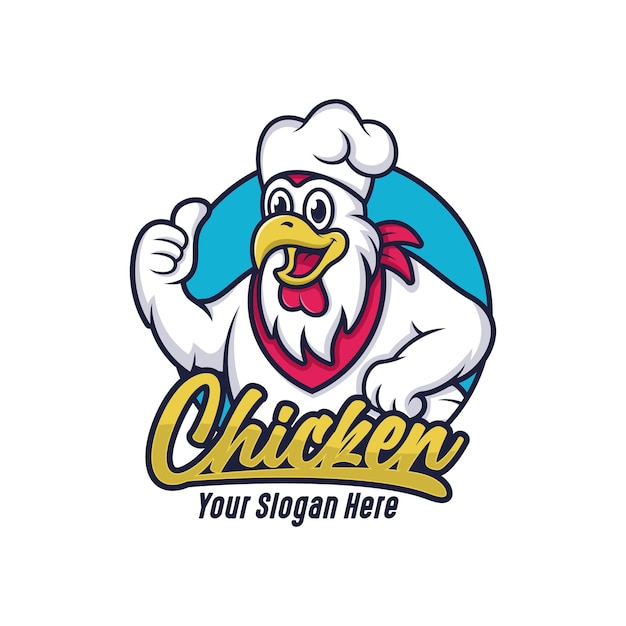 Chicken mascot design logo template