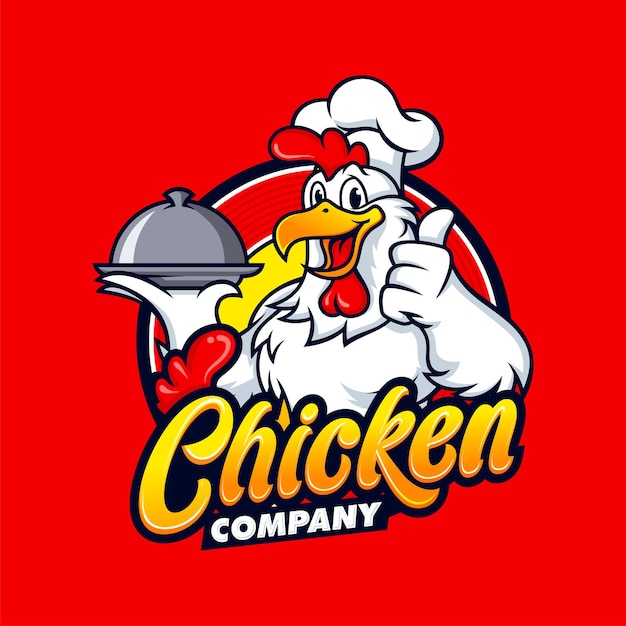 Chicken Mascot Logo Design Vector template