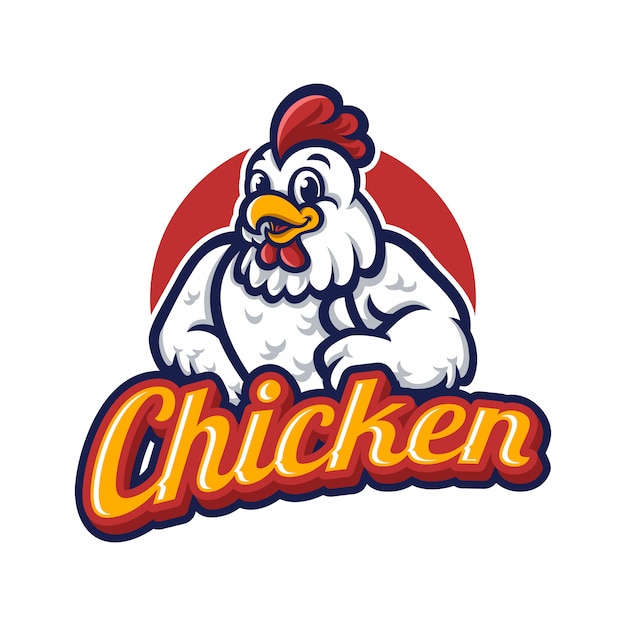 Logo mascotte di pollo