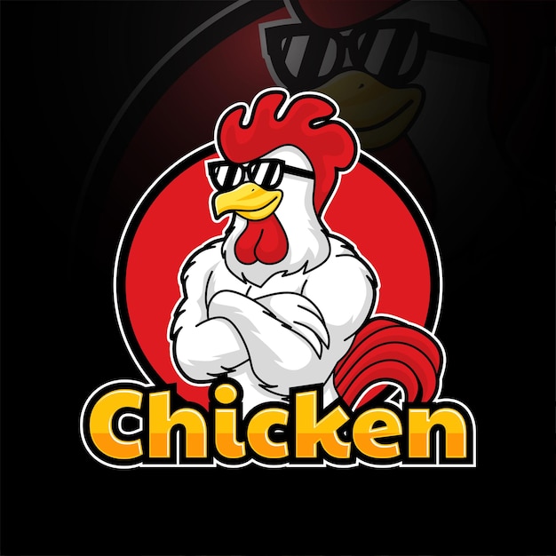 Vector chicken mascot logp design vector