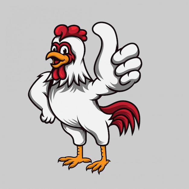 Vector chicken mascot ok pose