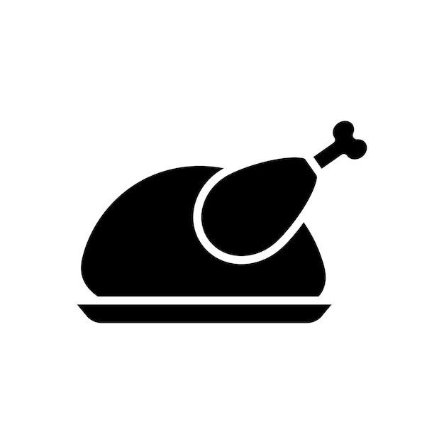 Vettore modello di progettazione vettoriale di icone di carne di pollo su sfondo bianco