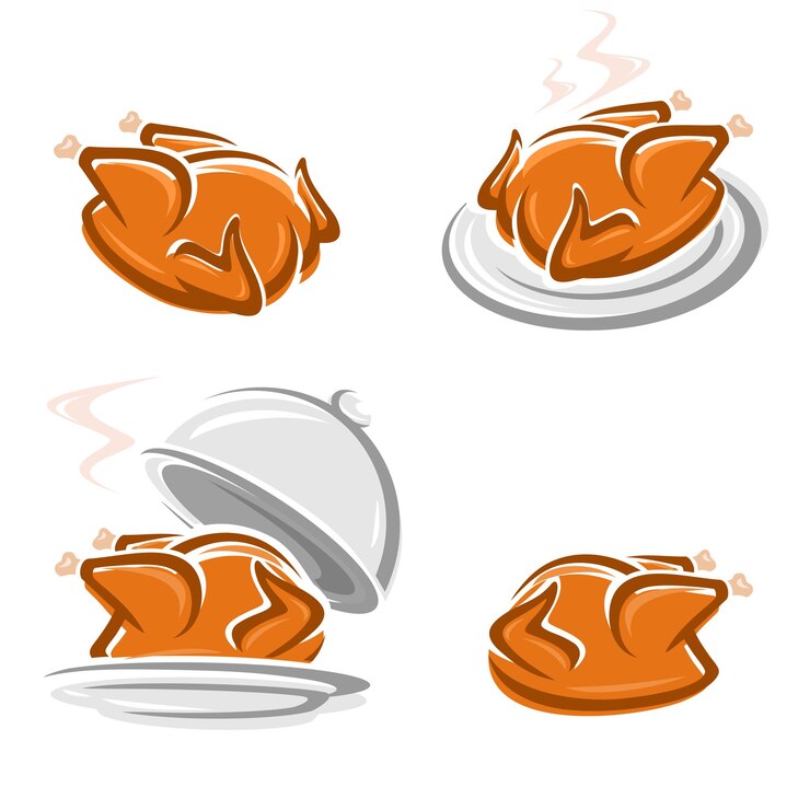 Vector chicken meat set. collection icon chicken meat. vector