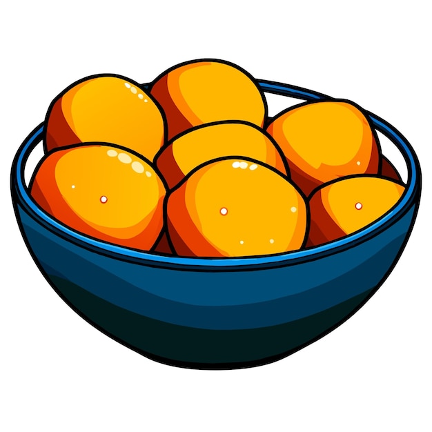 Vector chicken meatballs in curry sauce in bowl vector illustration