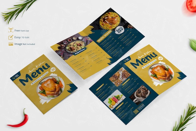 chicken menu food restaurant template