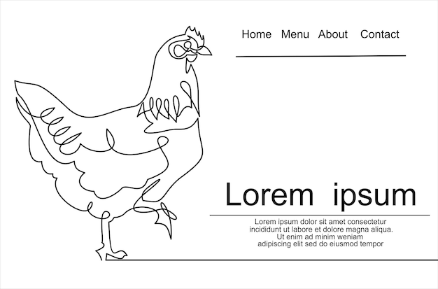 Chicken minimalist black linear design