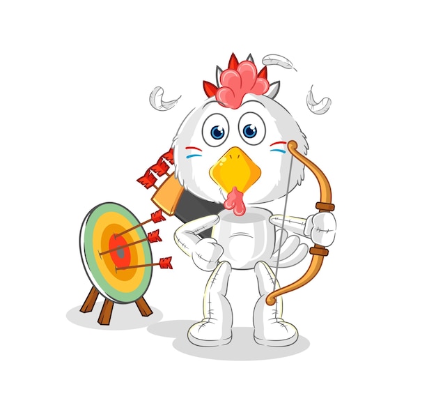 Vector chicken native american tribe cartoon mascot vector