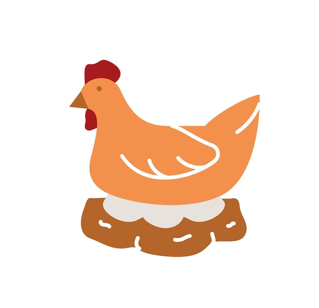 Chicken on nest color icon