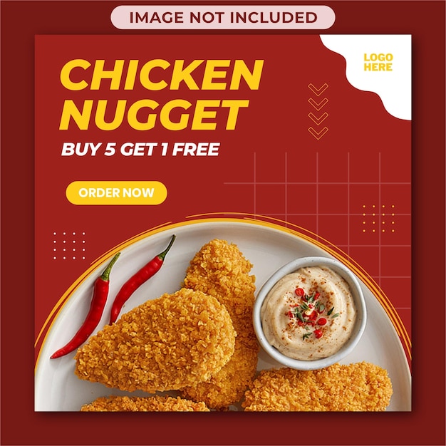 Premium Vector Chicken nugget social media post or flyer