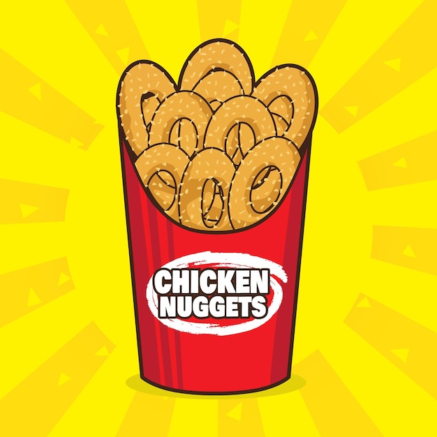 Chicken Nuggets Box Vector Design