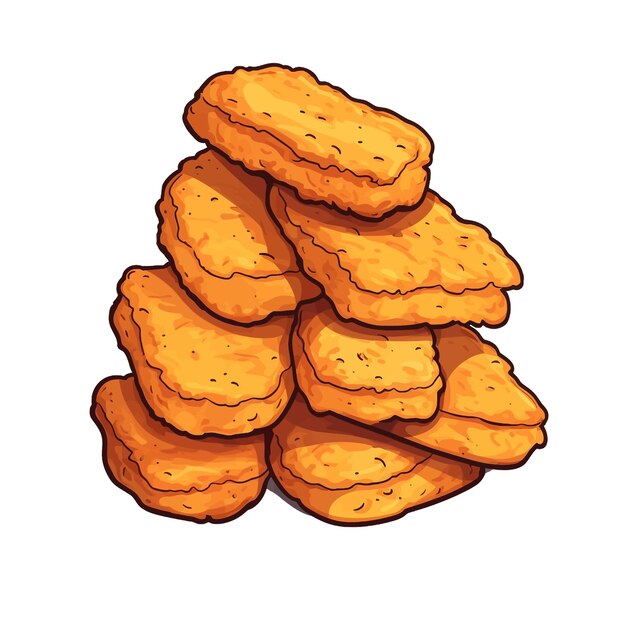 Nuggets di pollo clipart vettoriali sfondo bianco