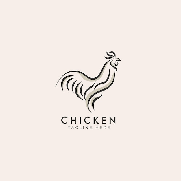ベクトル 鶏や鶏のベクトルのロゴのデザインとベクトル ライン アートのアイコン