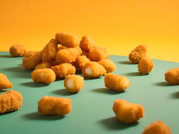 Vector chicken pieces chicken nuggets on a bright background