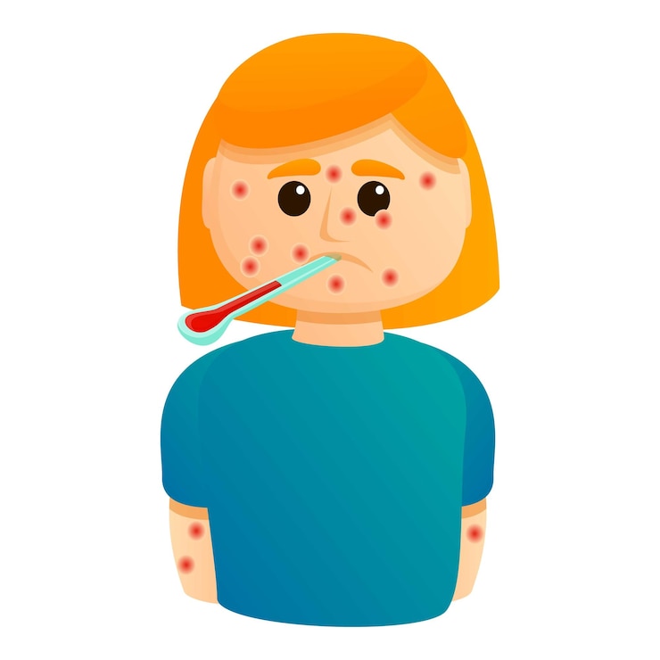 Vector chicken pox girl icon cartoon of chicken pox girl vector icon for web design isolated on white background