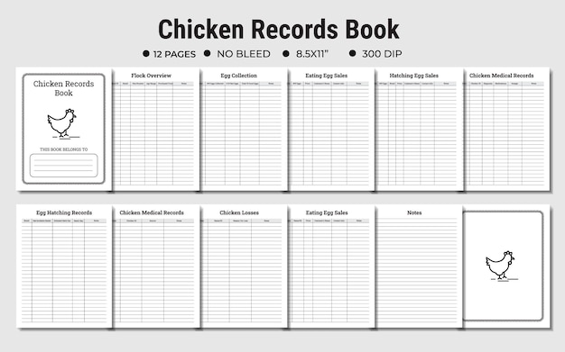 Chicken Records Book Chicken Maintenance Journal Or Logbook