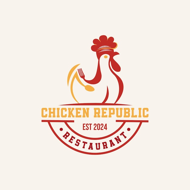 Chicken Republic Delicious Restaurant Logo ontwerpelement vector geschikt voor zakelijk restaurant c