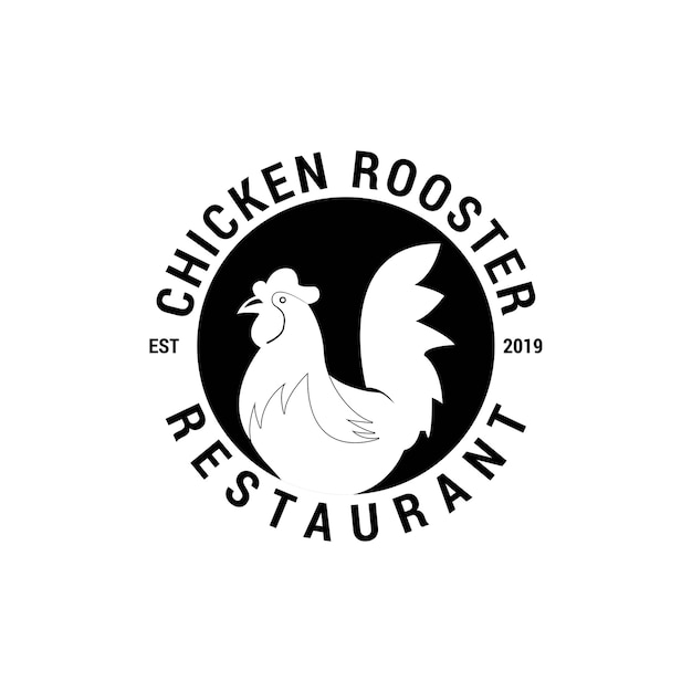 Chicken restaurant vintage logo template