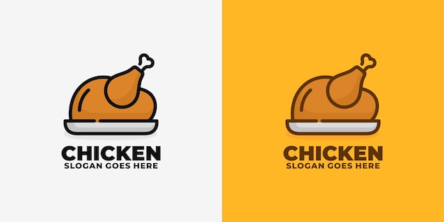 Chicken roast logo design vector