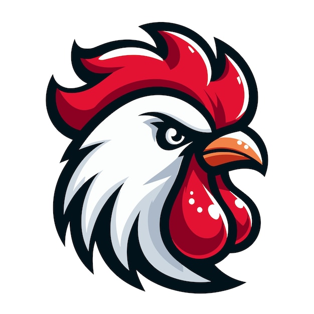 Chicken rooster head face mascot sport logo ontwerp Chicken head embleem ontwerp vector illustratie