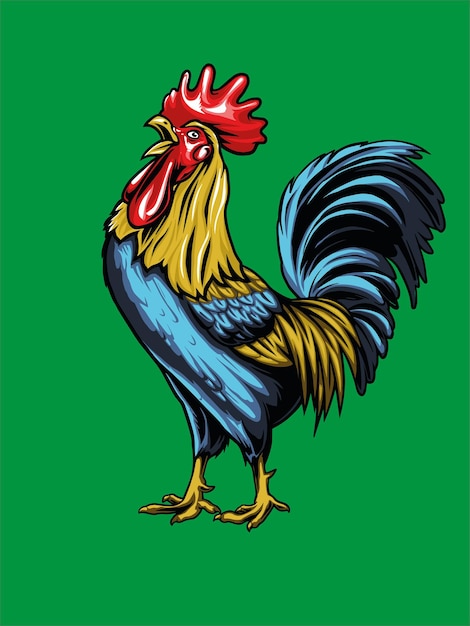 Chicken Rooster head mascot logo Vector