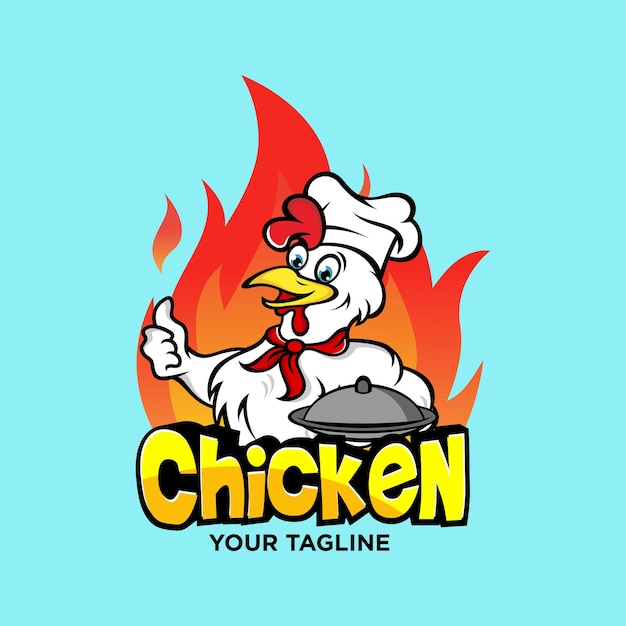 Disegno del logo della mascotte del gallo di pollo