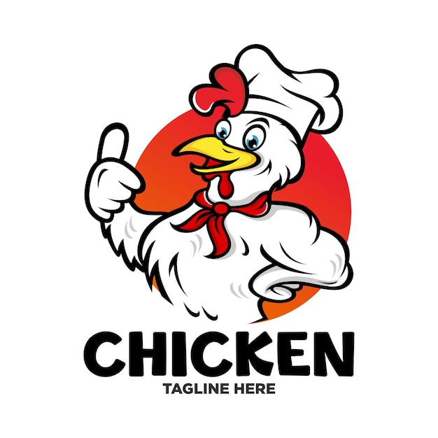 Disegno del logo della mascotte del gallo di pollo