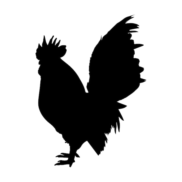 Vector chicken silhouette set collection isolated black on white background vector illustration