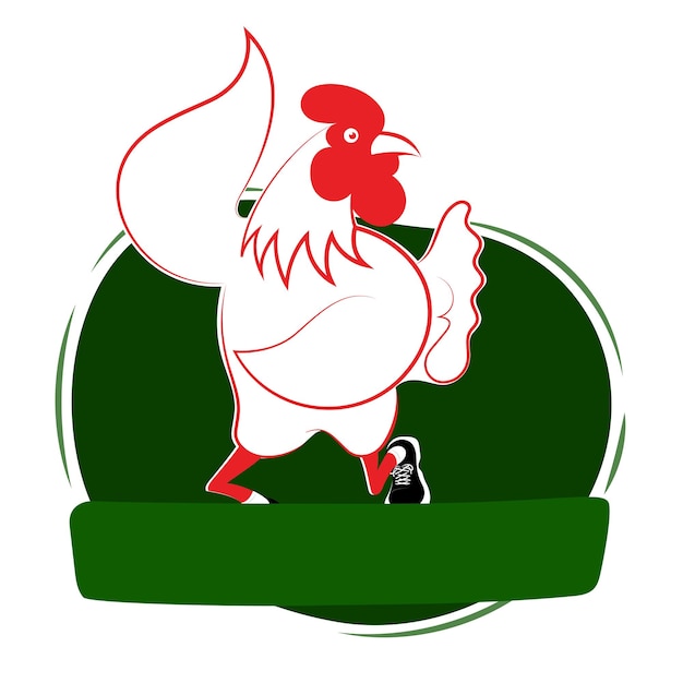 Vettore pollo sport carattere carino clipart cartoon disegno illustrazione vettoriale