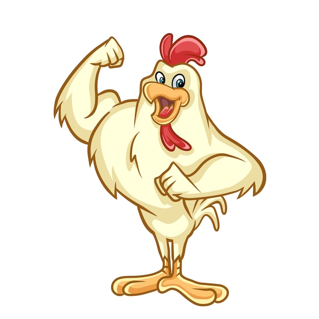 Chicken strong mascot design