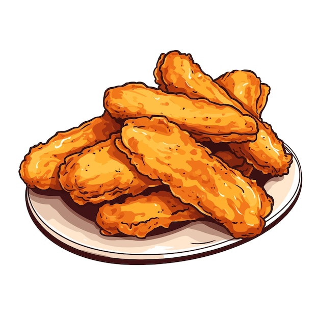 Vector chicken tenders vector clipart witte achtergrond