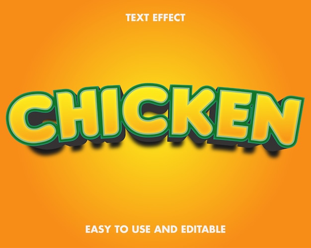 Chicken text effect. editable and easy to use.