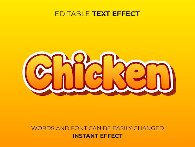 Chicken text effect typography