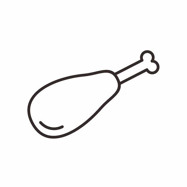 chicken thigh icon with outline style