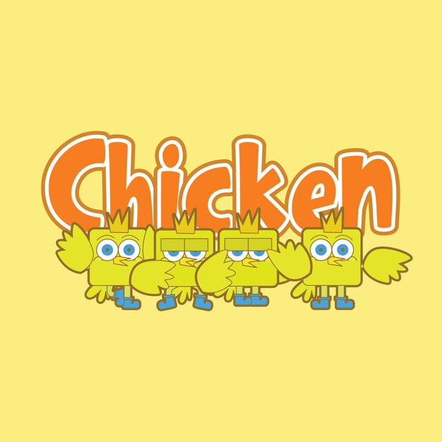 chicken vector illustration for baby tshirt design