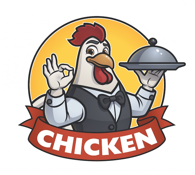 Chicken Waiters Illustration Logo