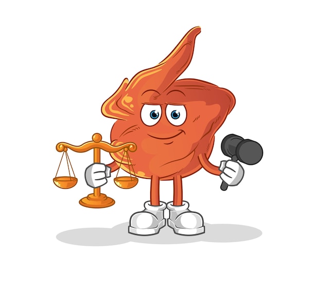 Chicken wing lawyer cartoon. cartoon mascot vector