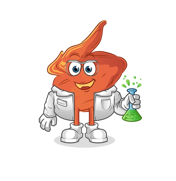 Chicken wing scientist character. cartoon mascot vector