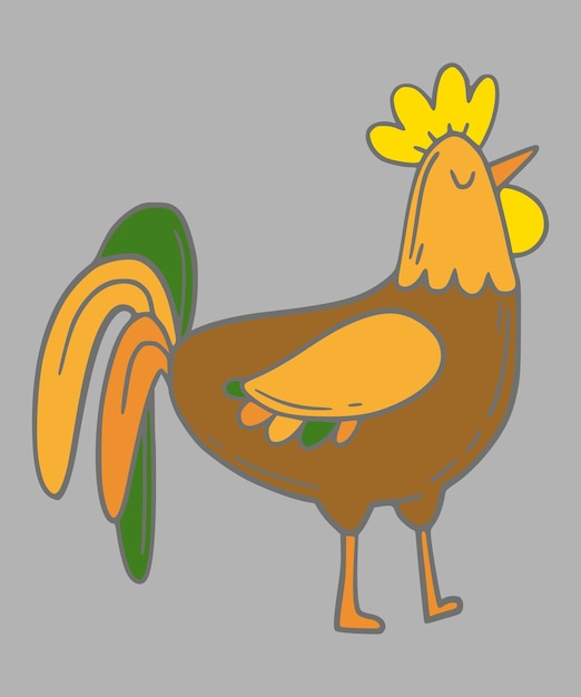 Vector chicken with chick cartoon illustration