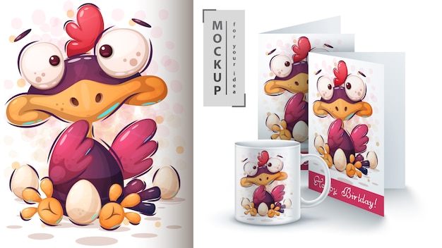 Pollo con uovo poster e merchandising