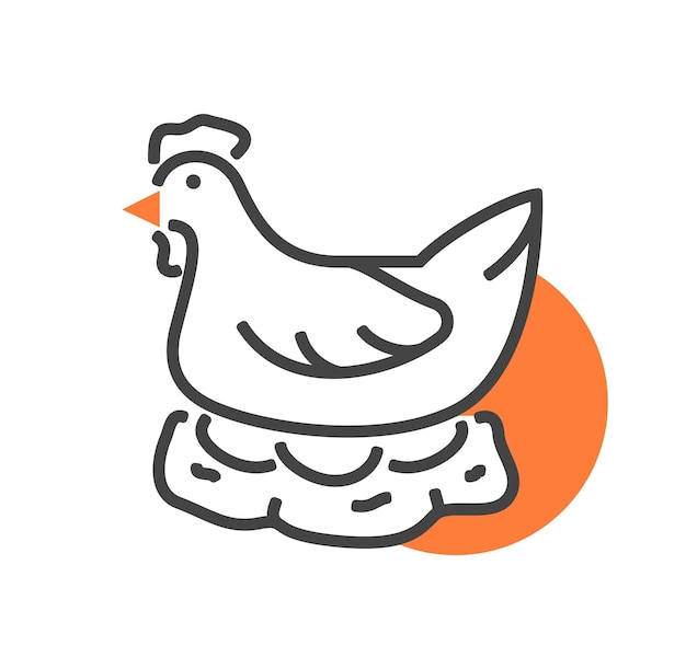 Chicken with eggs icon color