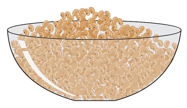 ベクトル ガラスの器に入ったひよこ豆