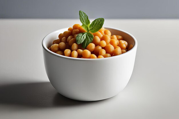 Vector chickpeas with tomatoes in ceramic bowl chickpeas with tomatoes in ceramic bowl