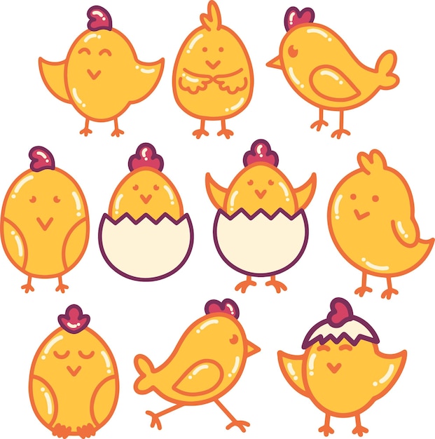 Цыплята каракули иллюстрации