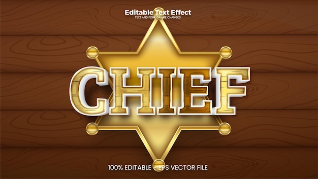 Chief sheriff editable text effect in modern trend style