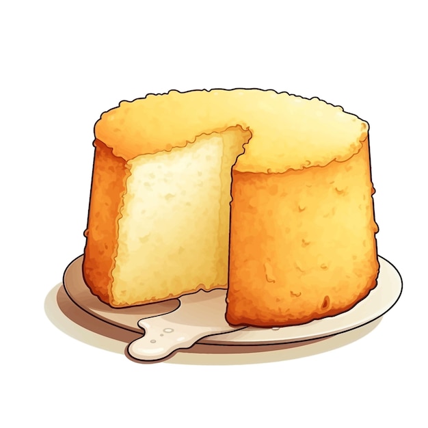 Chiffon Cake aquarel vector clipart witte achtergrond