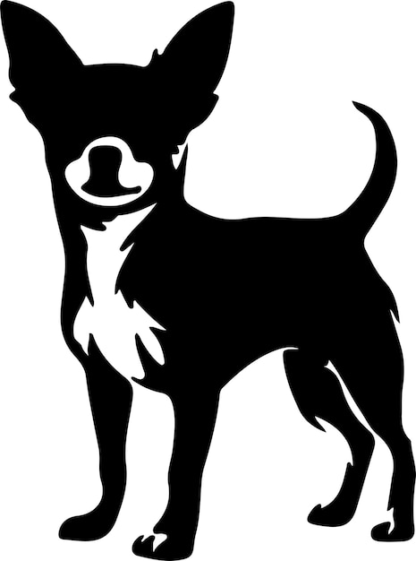 Vector chihuahua black silhouette with transparent background