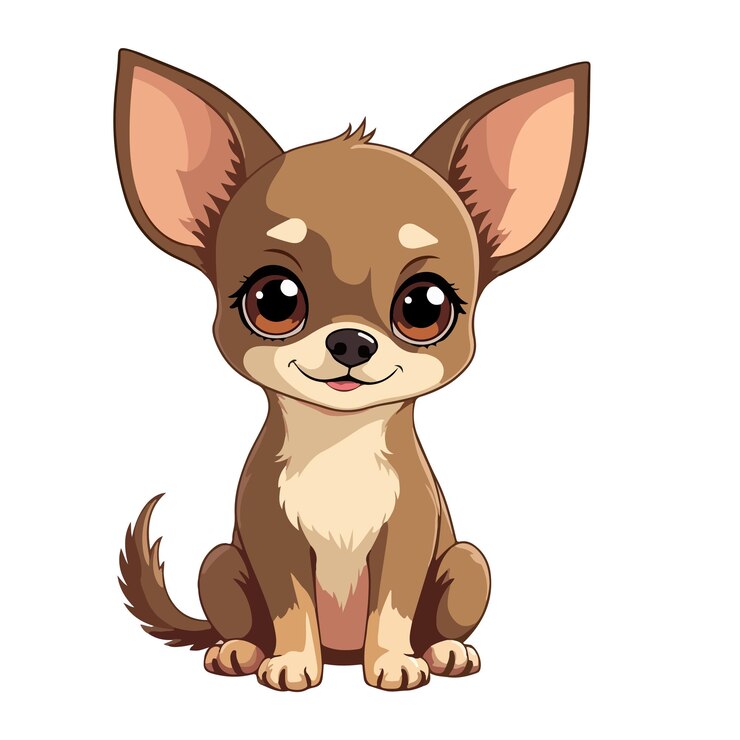 Vector chihuahua dog cartoon vector illustration