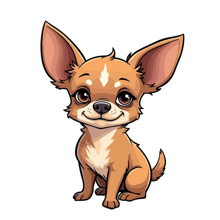 Vector chihuahua dog cartoon vector illustration