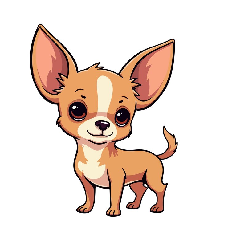 Vector chihuahua dog cartoon vector illustration