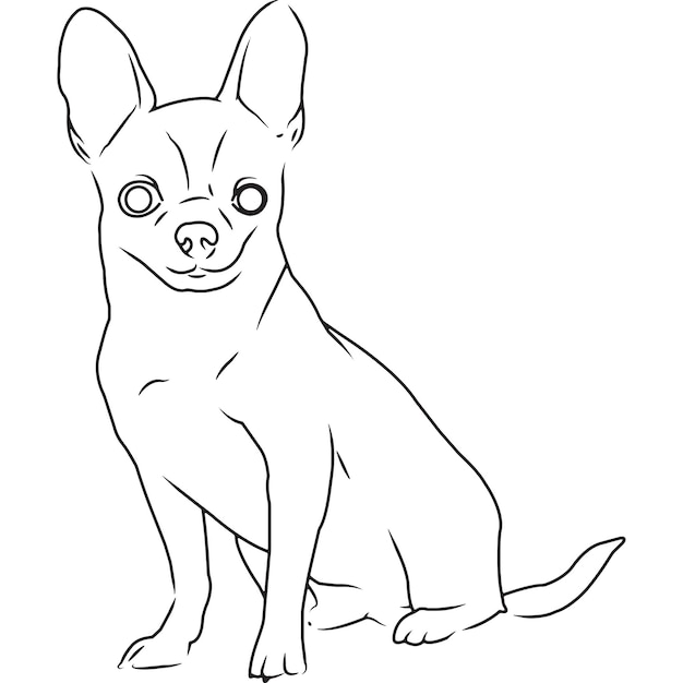 Vettore disegno vettoriale abbozzato a mano del cane della chihuahua